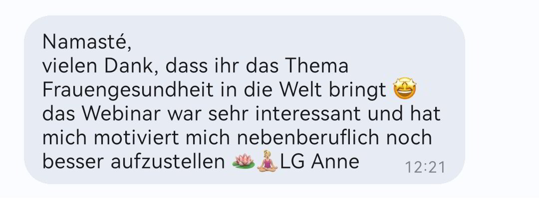 Feedback einer Teilnehmerin